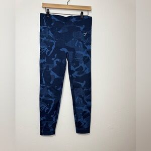 Gymshark adapt seamless blue camo leggings with scrunch plus size XXL
